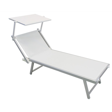 Lettino prendisole "Jesolo" in alluminio e texilene per piscina e giardino con tettuccio