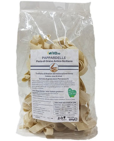 Pasta Pappardelle Artigianale Di Grano Antico Siciliano 500gr. Perciasacchi Trafilata Al Bronzo Khorasan