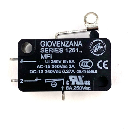 Microinterruttore con leva (NC-NO) 8A 250VAC Giovenzana