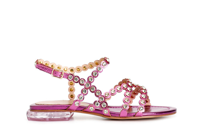 SANDALO ASIMMETRICO CON STRASS