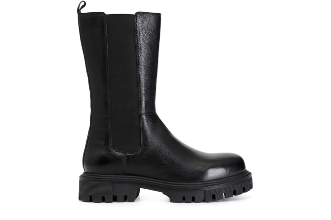 STIVALETTO 3/4 IN PELLE CON ELASTICO