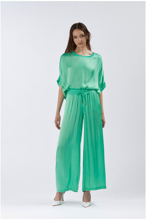 PANTALONI PALAZZO IN SATIN