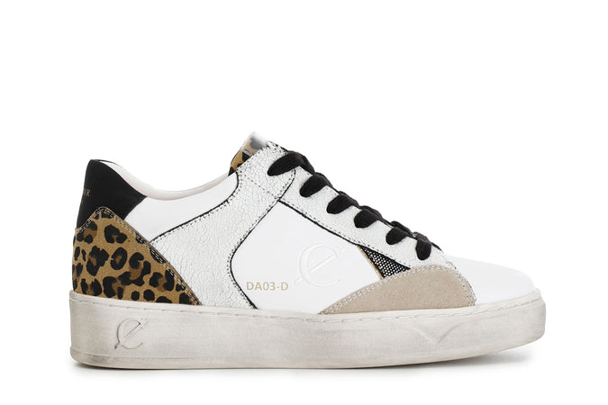 SNEAKERS IN PELLE E PELLE SCAMOSCIATA CON RIPORTI EFFETTO METALLICO