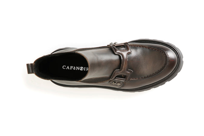 TRONCHETTO CON ELASTICO IN PELLE SPAZZOLATA