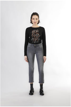 DENIM CROPPED FLARE