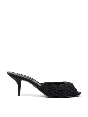 Dolce & Gabbana Ciabatta Tacco Ricamo Cordonet da donna