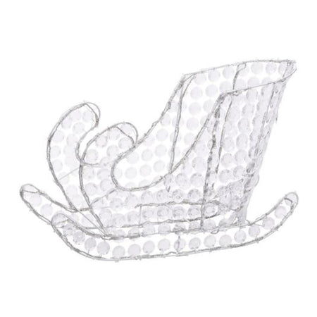 Slitta luminosa a led da esterno luce fredda h 40 con cristalli decorazione natalizia per balcone