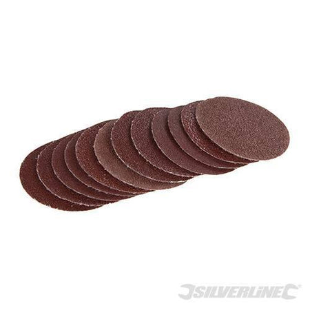 Pacco da 60 Dischi di levigatura autoadesivi 50mm Grana 60 - 80 - 120 Silverline Silverline