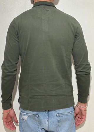 Polo maniche lunghe verde militare