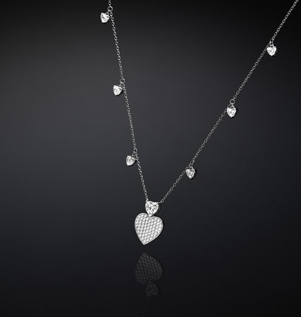 CHIARA FERRAGNI @ - COLLANA CUORI SILVER