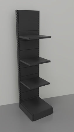 Scaffalatura metallica nero ghisa da negozio a parete cm. 45x40x200h