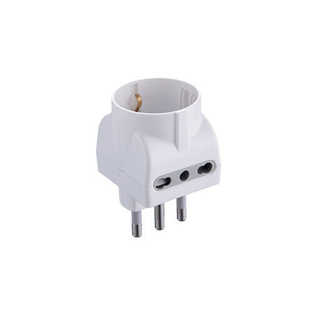 ADATTATORE TRIPLO SCHUKO/BIVALENTE 16A 2P+T prese 10/16A 2P+T Prese Spine electraline