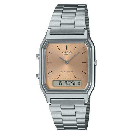 Orologio casio aq 230a 4amqyes vintage silver e bronze