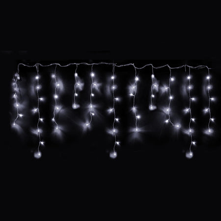 Tenda luminosa a led luce fredda cascata da esterno decorazione natalizia 4,5 x 0,48 mt