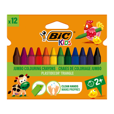 Astuccio 12 Pastelli Kids Plastidecor Triangle Bic