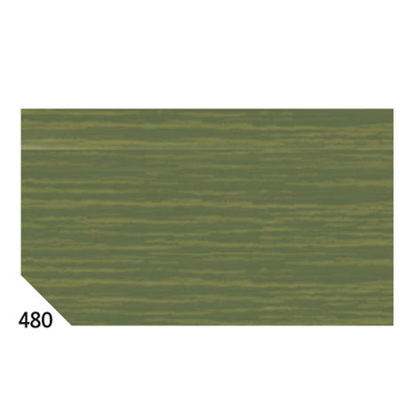 10Rt Carta Crespa Verde Oliva 480 (50X250Cm 48Gr/M2 Rex Sadoch
