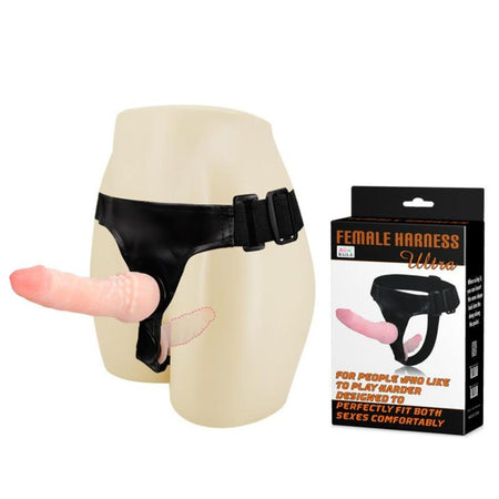 BAILE DONNA HARNESS ULTRA CON DOPPIO DILDO 16,5 CM IMBRACATURA ELASTICA