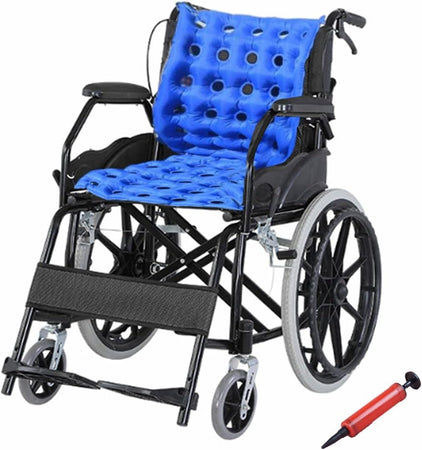 Bedridden - Cuscino Gonfiabile Antidecubito per Sedia a Rotelle Con Schienale Completo per Anziani Disabili, Portatile