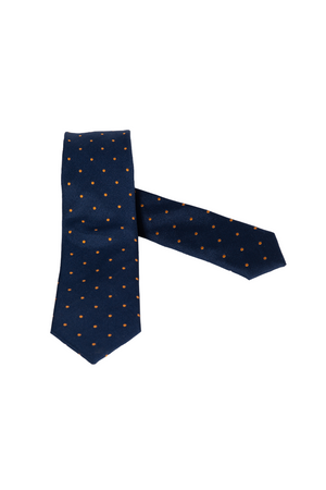 Cravatta uomo Bergamotto - pois fondo blu