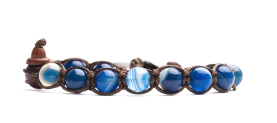 TAMASHII Bracciale Agata Blu Striata