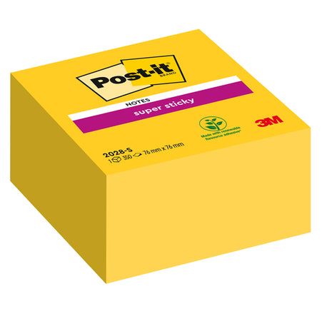 Blocco 350Foglietti Post-It Super Sticky 2028-S 76X76Mm Giallo Oro