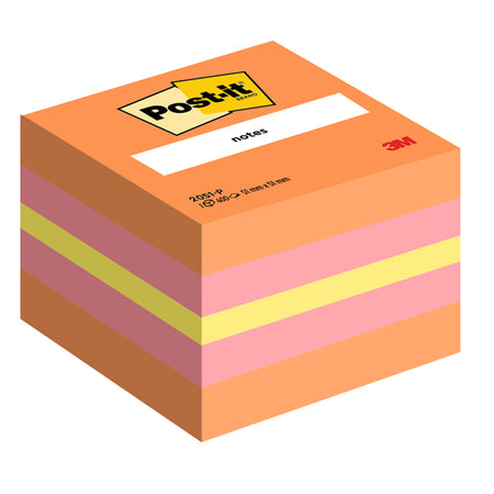 Blocco Minicubo 400Foglietti Post-It 51X51Mm 2051-P Melone/Rosa Guava