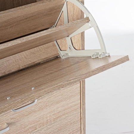 Scarpiera doppia profondità "Moderna" in legno, soluzione porta scarpe salva-spazio per la casa