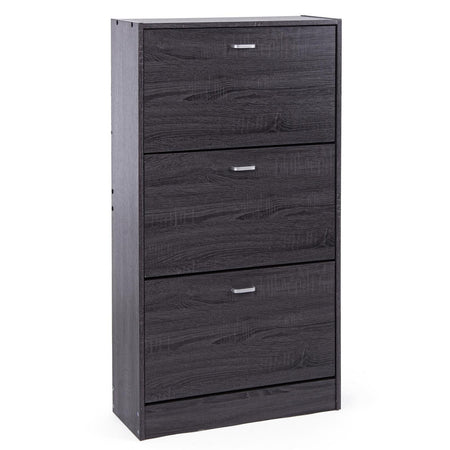 Scarpiera doppia profondità "Moderna" in legno, soluzione porta scarpe salva-spazio per la casa