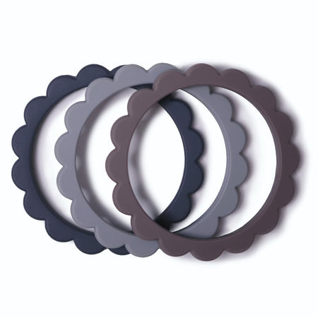 Brac. Massaggiagengive 3 In 1 Flower Steel-Dove Gray-Ston 7.5X7.5X0.5 Cm Mushie