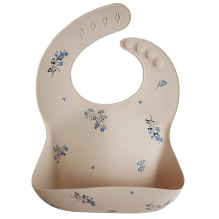 Bavaglino In Silicone Print Lilac Flowers 26.5X3.5 Cm Mushie