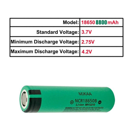 2 Batterie Pile Batteria Ricaricabile Ioni Di Litio 8800mah 3.7v Torce Led