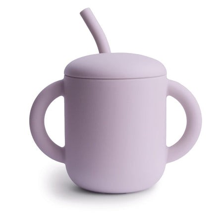 Tazza Educativa Sil.+Cannuccia Solid Soft Lilac 9.5X7.15X12 Cm Mushie