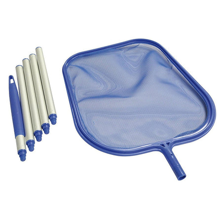 Retino di superficie con manico asta 150 cm 5 sezioni allungabile alluminio piscina