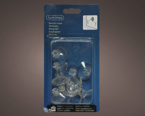 Ventose in plastica per decorazioni natalizie, uso interno ed esterno da 3.5 cm, confezione da 12