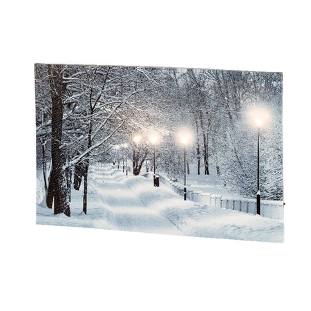 Quadro con LED luminosi a luce calda decorazione natalizia, dipinto da h 58 cm