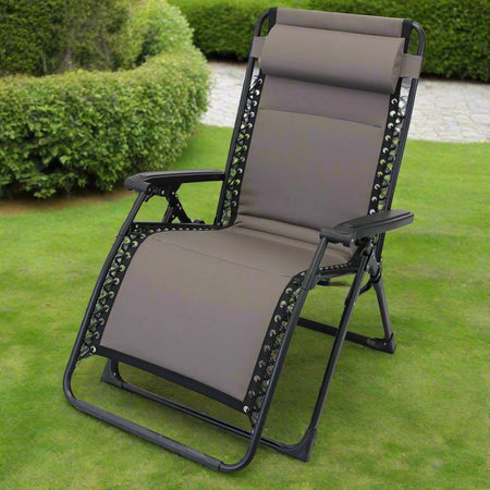 Sedia a sdraio "Zero Gravity XXL" poltrona imbottita reclinabile in acciaio da esterno