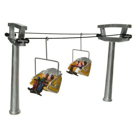 Scena Funivia con persone , decorazione villaggio natalizio da 23 cm