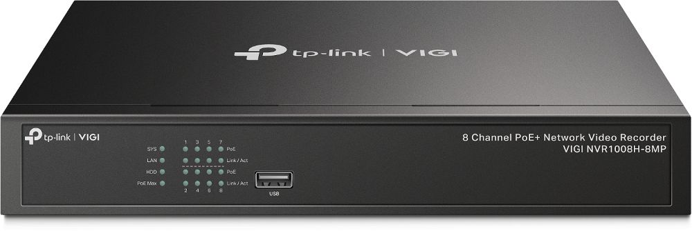 Tp-link vigi nvr1008h-8mp videoregistratore di rete (nvr) nero - 143435