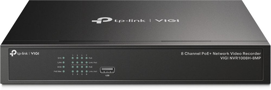 Tp-link vigi nvr1008h-8mp videoregistratore di rete (nvr) nero - 143435