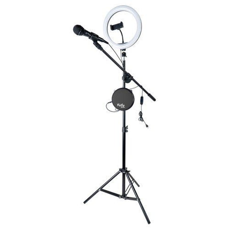 Karaoke meme music 61359 lee stage microphone wireless con anello led
