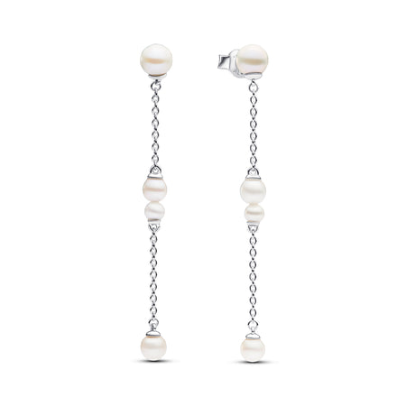 Pandora - Orecchini Pendenti Catena con Perle d’Acqua Dolce Coltivate