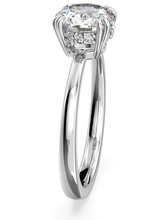 Swarovski - Anello cocktail Constella Taglio tondo, Bianco, Placcato rodio