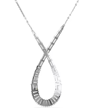 Swarovski - Collana con Pendente Hyperbola Taglio misto, Infinito, Bianco, Placcato rodio