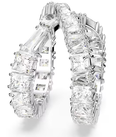 Swarovski - Anello Hyperbola Infinito, Bianco, Placcato color argento