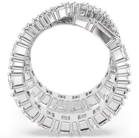 Swarovski - Anello Hyperbola Infinito, Bianco, Placcato color argento