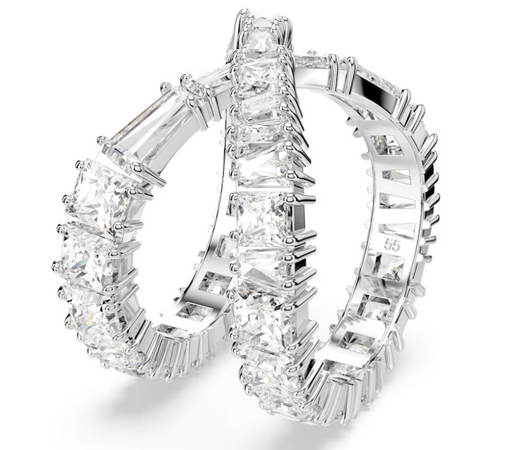 Swarovski - Anello Hyperbola Infinito, Bianco, Placcato color argento