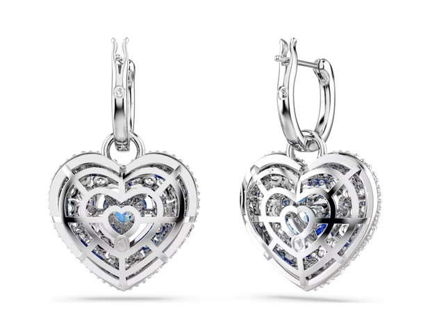 Swarovski - Orecchini pendenti Hyperbola Cuore, Blu, Placcato rodio