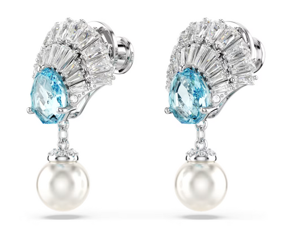 Swarovski - Orecchini pendenti Idyllia Conchiglia, Blu, Placcato rodio