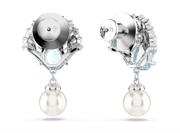 Swarovski - Orecchini pendenti Idyllia Conchiglia, Blu, Placcato rodio