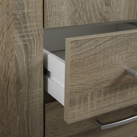 Armadio in legno 3 ante con cassettiera, armadietto portabiti e scarpiera "Made in Italy"